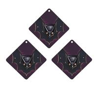 Black Ghost Bat Car Air Freshener, 3 Pcs Rhombus Hanging Air Freshener Cards, Long Lasting Fragrance Scented Cards for Car, Home, Office Gray-style