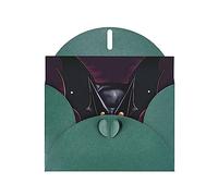 Black Ghost Bat Elegant Pearl Paper Holiday Greeting Card For Christmas, Blessing Cardï¼ŒBirthday, Valentine'S Day