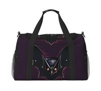 Black Ghost Bat Travel Tote Bag with Adjustable Shoulder Strap and Large Capacity
