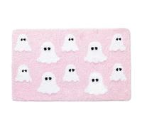 Black Ghost Bath Mat, Soft Halloween Bathroom Rug Non Slip Cute Spooky Ghost Bathroom Decoration Shaggy Plush Microfiber Rug Halloween Decor for Home Shower Floor