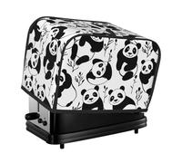 Black Giant Panda Toaster Cover 2 Slice Kitchen Small Appliance Covers With Pockets Dust And Fingerprint Protectio