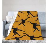 Black Gibbon Monkey Print All Season Flannel Blanket Air Conditioning Throw Blankets For Bed Sofa Camping