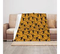 Black Gibbon Monkey Print Soft Cozy Throw Blankets Lightweight Warm Anti-Pilling Flannel Blanket Travel Gift