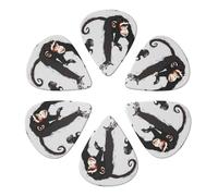 Black Gibbon Monkey Printed Guitar Picks -6 Pcs Guitar Picks Plectrum,Guitar Accessories,Electric Guitar Pick, Bass & Ukulele 0.71mm