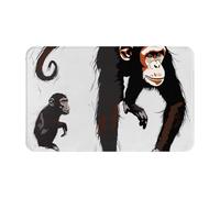 Black Gibbon Monkey Printed Washable Rug- Non-Slip Area Rugs, Small Entryway Rug,Indoor Mat, Entrance Carpet 49×80 Cm