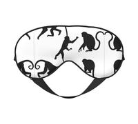 Black Gibbon Monkey Soft Eye Mask Comfortable Sleep Mask with Adjustable Strap Breathable Fabric for Home Travel Camping & More