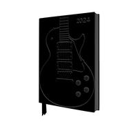 Black Gibson Guitar 2024 Artisan Art Vegan Leather Diary - Page to View with Notes