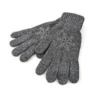 Black Ginger Diamante Encrusted Women's Gloves. They are soft and warm feels like real wool. One Size Fits All. Autumn Winter Fashion Accessory (Grey Snowflake)
