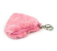 Black Ginger Large Fluffy Heart Keyring Purse Pink Grey Or Blue (Pink)