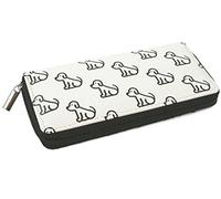 Black Ginger Large PU Leather Cream Puppy Dog Purse with Card Slots