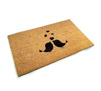 Black Ginger | Romantic Love Birds Door Mat | Durable Coir with Rubber Backing | 75 x 45 cm