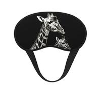 Black Giraffe Sleep Mask for Side Sleeper, Blackout Sleep Eye Mask Comfortable Blindfold Eyeshade Soft Breathable Sleeping Mask with Elastic Strap Silk Eye Covers for Travel
