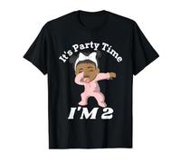 Black Girl ES ist Partyzeit Ich bin 2 Years Old Value Graphic T-Shirt, Men, Black, S