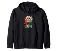 Black Girl Magic Afro Melanin - Roots and Power Zip Hoodie