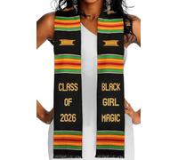 Black Girl Magic Graduation Stole 2025 | Kente Stole Class of 2025 | Kente Graduation Stole 2025 | Authentic African Art