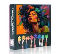 Black Girl Puzzles for Adults 1000 Pieces - Difficult Challenging Family Puzzle Black Women, 27.5x19.7 Inch Colorful Artwork Jigsaw Puzzles African American, Puzzle Game for Home Decor Gift