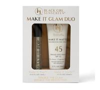 BLACK GIRL SUNSCREEN Make It Glam Duo Face & Lips Sun Protection - 1 Spf 45 Make It Matte Clear Sun Protection for Face and 1 Make It Pop SPF 50 Sungloss for Protected Lips Poppin