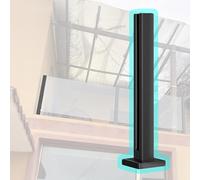 Black Glass Balustrade Posts for 10mm Glass - Stainless Steel Mid, Corner & End Clamps - Durable Balcony Railing Support - Safety Column for Modern Decks