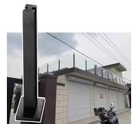 Black Glass Clamp Kits for Indoor/Outdoor Railing SystemsStainless Steel Post & Square Glass Balustrade Support Ideal for Modern Decks and Patios