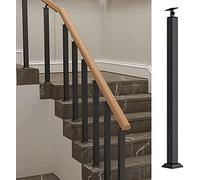 Black Glass Panel Holder - Heavy Duty Metal Deck Spindles for Indoor Stair Railing Adjustable Connectors & Fittings Perfect for Hallways & Lofts Durable Balusters.