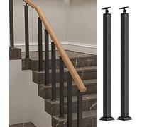 Black Glass Panel Holder - Heavy-Duty Metal Deck Spindles for Indoor Stair Railings Adjustable Connectors & Fittings Ideal for Hallways & Lofts Durable Balusters.