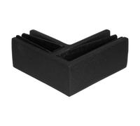 Black Glass Railing Corner Clamp for 10 to 13mm Tempered Panels | 90 degree fixed bracket, stainless steel build with rubber lining, no-drill dual-bolt fit, rust resistant