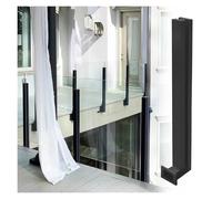 Black Glass Railing Post for Balcony, Villa, Hotel - Windproof Side Mount, 59" (150cm) Height, Deck Support, Stylish Outdoor Safety Solution