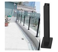 Black Glass Railing Post for Balustrade 39.4" Patio Veranda Fence Kit Glass Banister Post with Hardware Perfect for Modern Outdoor Spaces