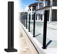 Black Glass Railing Posts for Indoor/Outdoor Use Vertical Balusters for Decks & HallwaysDurable Glass Railing Supports for Modern Home Design