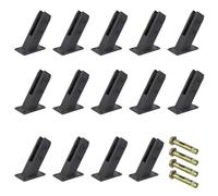 Black Glass Railing Spigots 304 Stainless Steel Clamp for Pool Fences Balconies Decks & Stairs - 14 Piece Set for Steps & Patio Safety