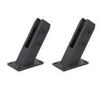 Black Glass Railing Spigots - 304 Stainless Steel Pool Fence Clamp for Steps Balconies Decks Staircases & Patios - 2 Pack & Stylish Safety Solution