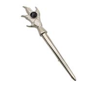 Black Glass Stone Grouse Claw Design Handmade Pewter Kilt Pin Brooch, Gift Box Included