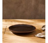 Black Glazed Terracotta Dinner Plate | Calisto