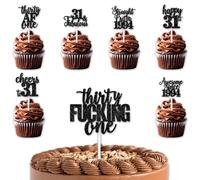 Black Glitter 1pcs Cake Topper 12pcs Cupcake Topper Funny Straight Outta 1994 Theme Party Decorations Men Women Happy 31st Birthday Party Decor Supplies