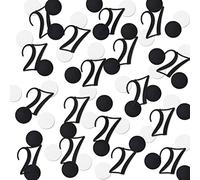 Black Glitter 27 Confetti, 27th Birthday Number Confetti, 200pcs Anniversary Party Table Decoration Supplies