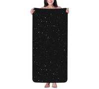 Black Glitter Coral Velvet Bath Towel - Luxury Soft And Absorbent Terry Towel For Spa, Gym, Beach, And Travel - Extra-Large 27x55in Bathroom Towel Lightweight Towel