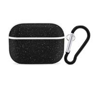 Black Glitter Earbuds Organizer Shockproof Protective Airpods Pro Cover with Carabiner Clip Anti Fall Carrying Earphone Case Cover for Airpods Pro 2nd Generation White