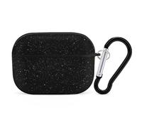 Black Glitter Earbuds Organizer Shockproof Protective Airpods Pro Cover with Carabiner Clip Anti Fall Carrying Earphone Case Cover for Airpods Pro 2nd Generation Black