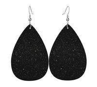 black glitter earrings for women earings leather teardrop double sided earrings lightweight dangle earrings for women ear accessories jewelry birthday gift