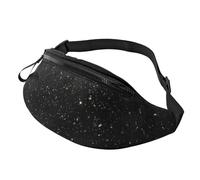 black glitter Fanny Pack for Men Women Crossbody Waist Bag Waterproof Sports Belt Bag Outdoor Hip Pack