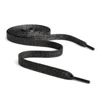 Black Glitter Flat Shoelaces 120cm - Replacement Laces for Trainers