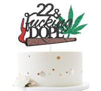 Black Glitter Have A Dope 22nd Birthday Cake Topper, 22 & Fabulous / 22nd Birthday Cake Topper, 22nd Birthday Party Decoration for Boys or Girls (22nd)