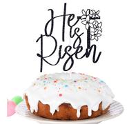 Black Glitter He is Risen Cake Topper, Jesus Easter Cake Decor, Jesus Birthday Decorations, Religious Resurrenction Spring Easter Festival Party Decorations