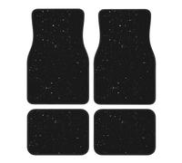 Black Glitter Print Car Foot Mat Four-Piece Set Full Set With Non-Slip Rubber Backing
