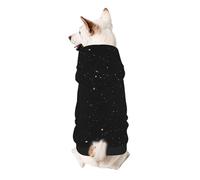 Black Glitter Print Dog Hoodie Sweatshirt For Small Dogs, Warm, Soft And Breathable Pet Clothes, Easy To Wear Jumper For Winter And Fall Warm