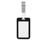 Black Glitter Printed Card Badge Holder with Neck Strap, Vertical Cards Holder Anti-Scratch and Easy-Scan, for Office, School