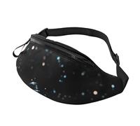 Black Glitter Printed Personalized Waist Bag, Lightweight and Versatile Crossbody Bag for Everyday and Outdoor Adventures