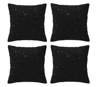 Black Glitter Printed Throw Pillow Case 45x45 Cm Set Of 4, Modern Square Pillowcases Cushion Covers For Home Decor Sofa Bedroom Couch