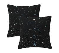 black glitter Printed Throw Pillow Cover 45x45 CM Set of 2 Pcs Square Cushion Pillowcases Modern Decorative Pillow Covers for Bed Couch Sofa