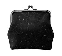 Black Glitter Printing Lightweight Minimalist Wallet, Compact Coin Pouch for Gym Visits and Errands